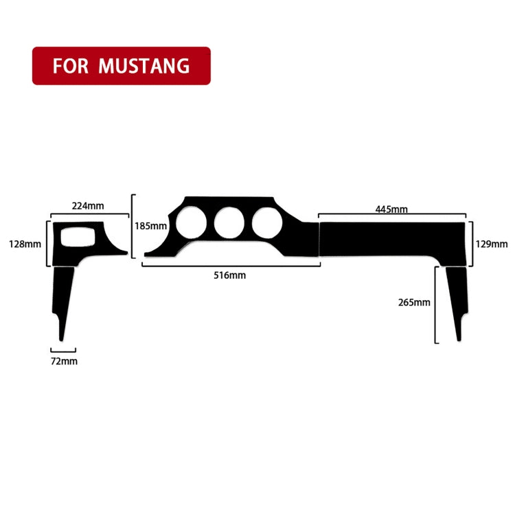For Ford Mustang 2015-2020 Car Dashboard Panel Set Decorative Sticker, Left Drive