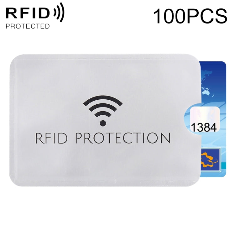 100pcs Aluminum Foil Anti Theft RFID Blocking Sleeve Card Protector, Size: 9.1*6.3cm, RFID Protection 100pcs