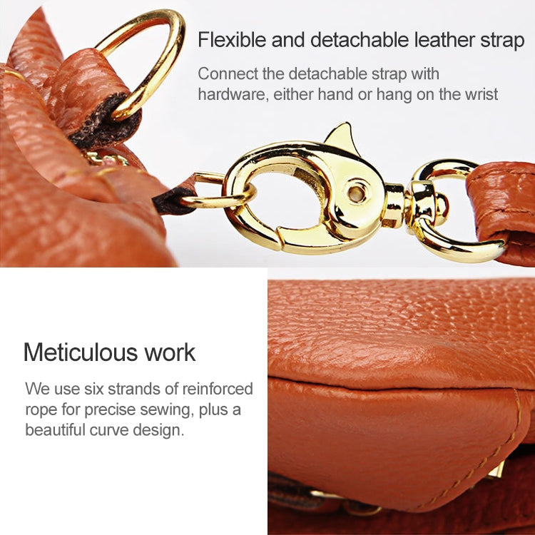 2001 Horizontal Square Litchi Texture Wallet Clutch Bag for Ladies, with Detachable Hand Strap & 6 Key Rings