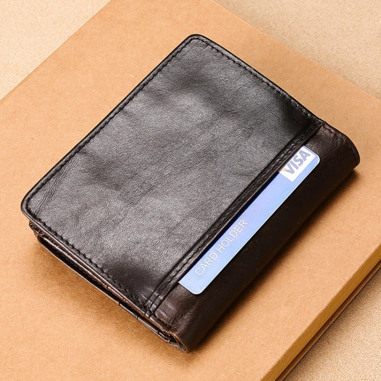 TP-201 Crazy Horse Leather Multi-functional Lather RFID Clasp Retro Wallet