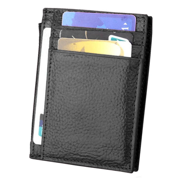 Cowhide Leather Solid Color Zipper Card Holder Wallet RFID Blocking Coin Purse Card Bag Protect Case, Size: 11*8*1.5cm