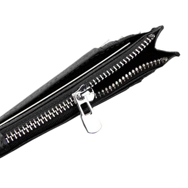 Cowhide Leather Solid Color Zipper Card Holder Wallet RFID Blocking Coin Purse Card Bag Protect Case, Size: 11*8*1.5cm