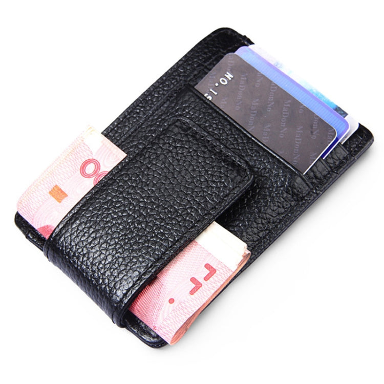 Cowhide Leather Solid Color Card Holder Wallet RFID Blocking Card Bag Protect Case with 3 Card Slots & Photo Frame, Size: 110*77*4mm