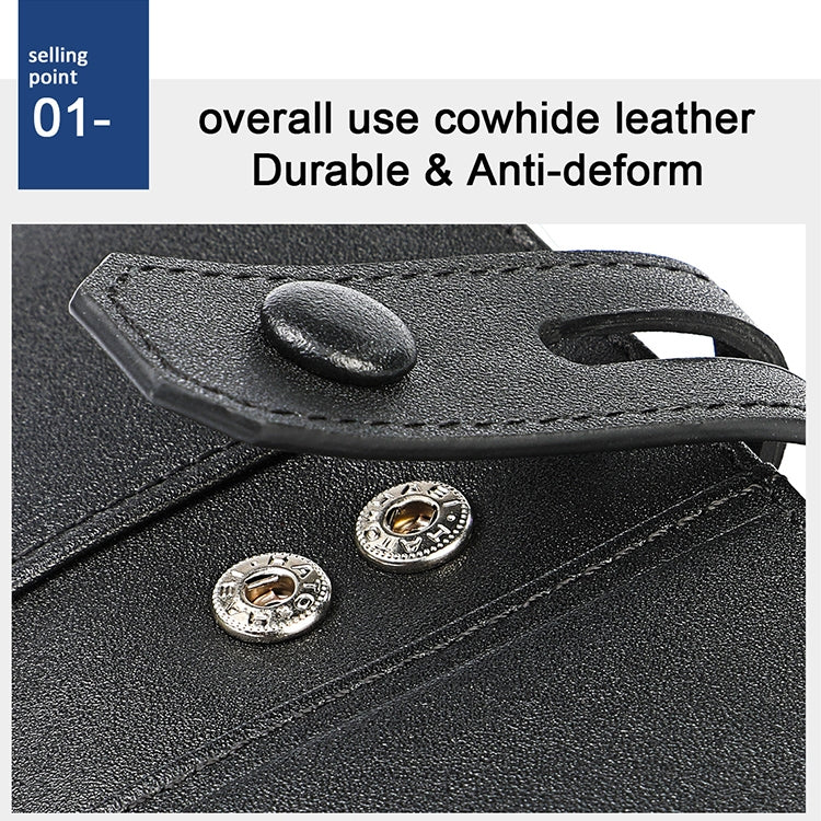 LT3529 Retro Crazy Horse Texture Double Zipper Anti-magnetic RFID Chain Wallet with Card Slots