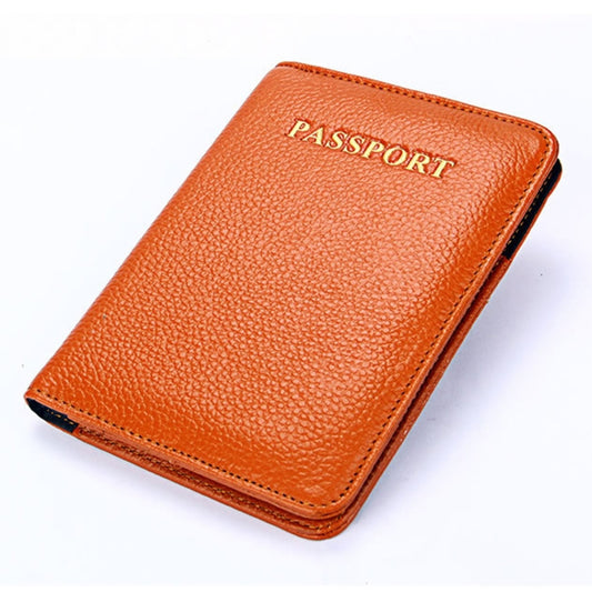 Litchi Texture Multifunctional Genuine Leather Passport Package for travel