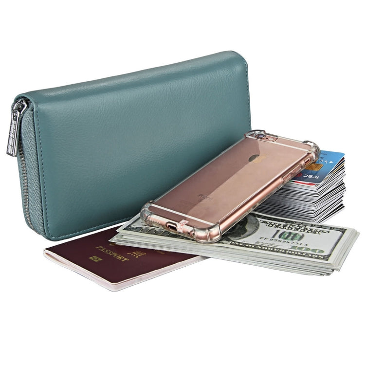 Antimagnetic RFID Large Capacity Long Style Genuine Leather Passport Package / Multifunctional and Many Card Slots Card Package