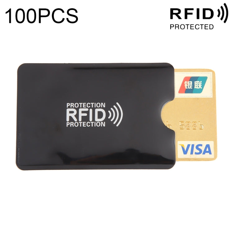 100pcs Aluminum Foil RFID Blocking Credit Card ID Bank Card Case Card Holder Cover, Size: 9 x 6.3cm