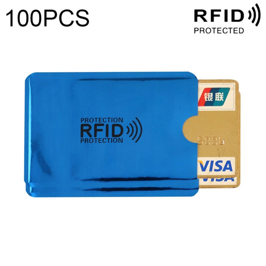100pcs Aluminum Foil RFID Blocking Credit Card ID Bank Card Case Card Holder Cover, Size: 9 x 6.3cm