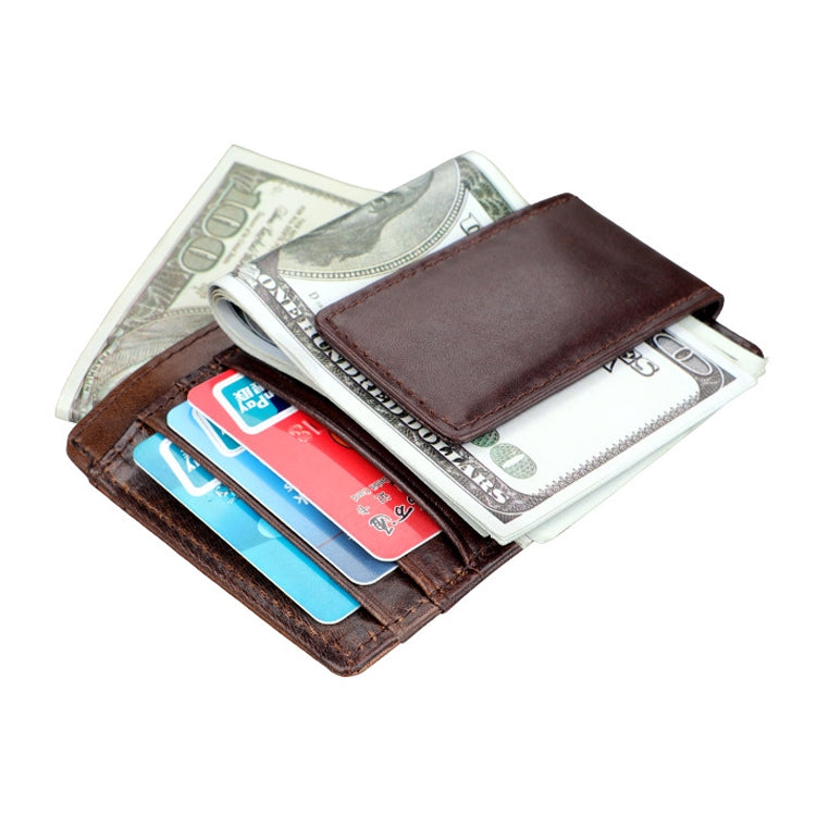 KB80 Antimagnetic RFID Crazy Horse Texture Oil Wax Leather Card Holder Wallet Billfold for Men and Women