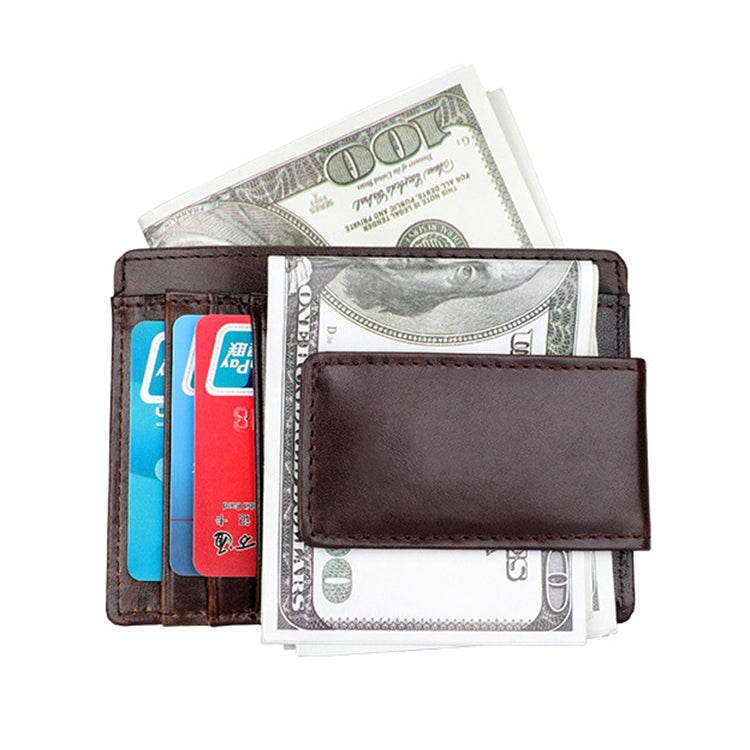 KB80 Antimagnetic RFID Crazy Horse Texture Oil Wax Leather Card Holder Wallet Billfold for Men and Women