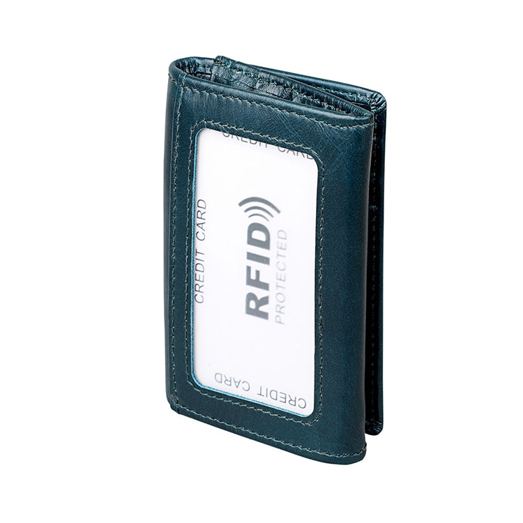 KB171 Antimagnetic RFID Crazy Horse Texture Leather Card Holder Wallet for Men and Women