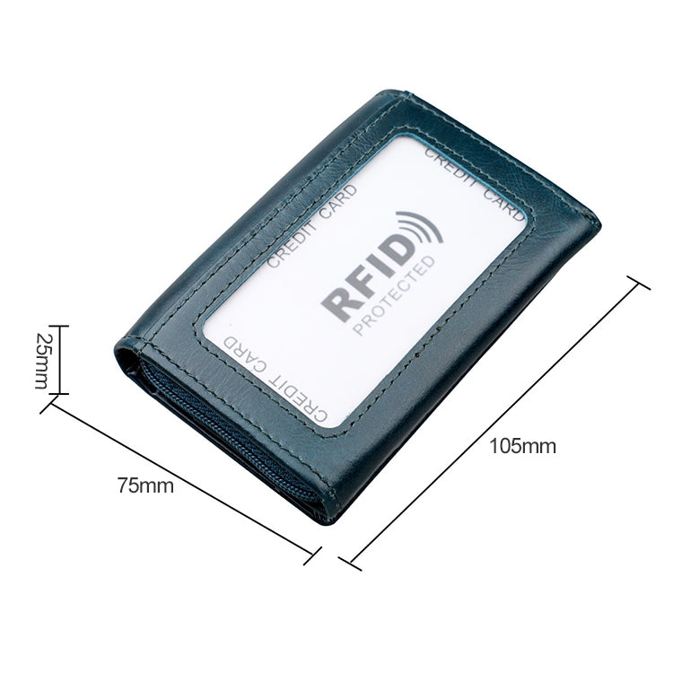 KB171 Antimagnetic RFID Crazy Horse Texture Leather Card Holder Wallet for Men and Women