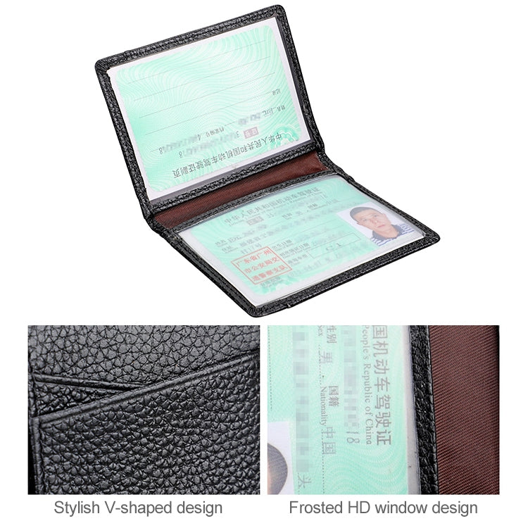 KB173 Ultrathin Litchi Texture Leather Card Holder Certificate Bag