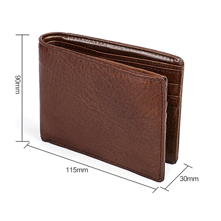8018 Antimagnetic RFID Retro Fashion Crazy Horse Texture Leather Wallet for Men and Women