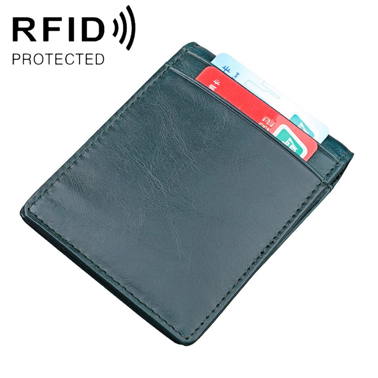 9037 Antimagnetic RFID Crazy Horse Texture Leather Wallet Billfold for Men and Women