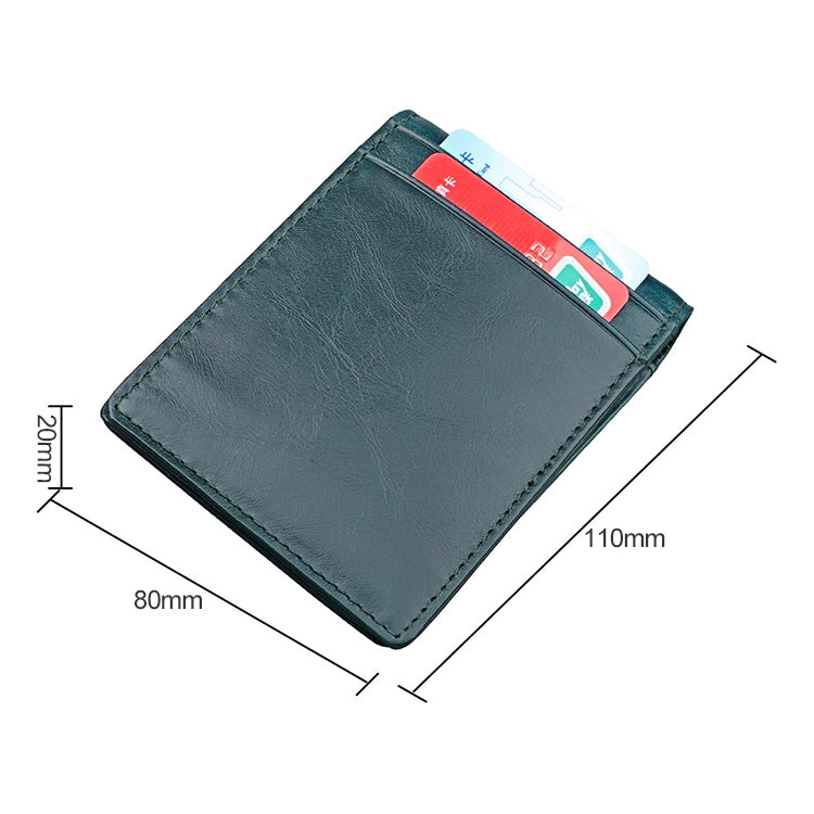 9037 Antimagnetic RFID Crazy Horse Texture Leather Wallet Billfold for Men and Women