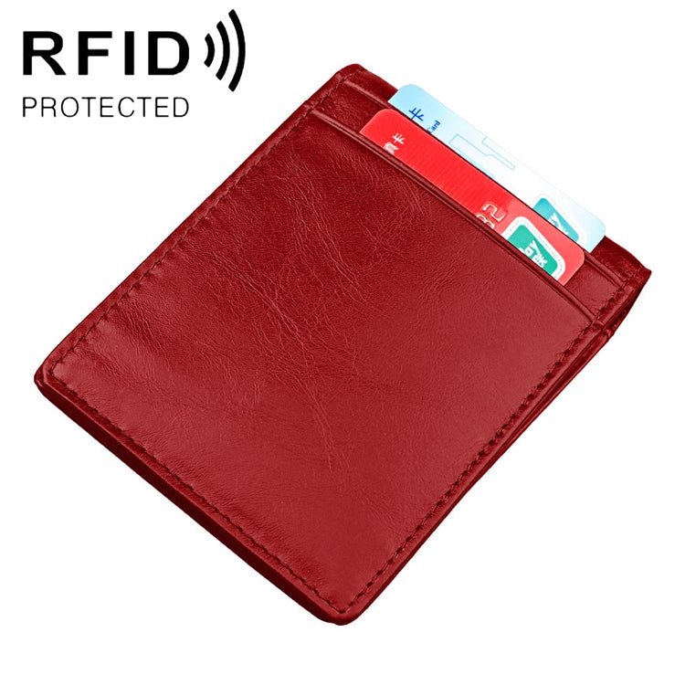9037 Antimagnetic RFID Crazy Horse Texture Leather Wallet Billfold for Men and Women
