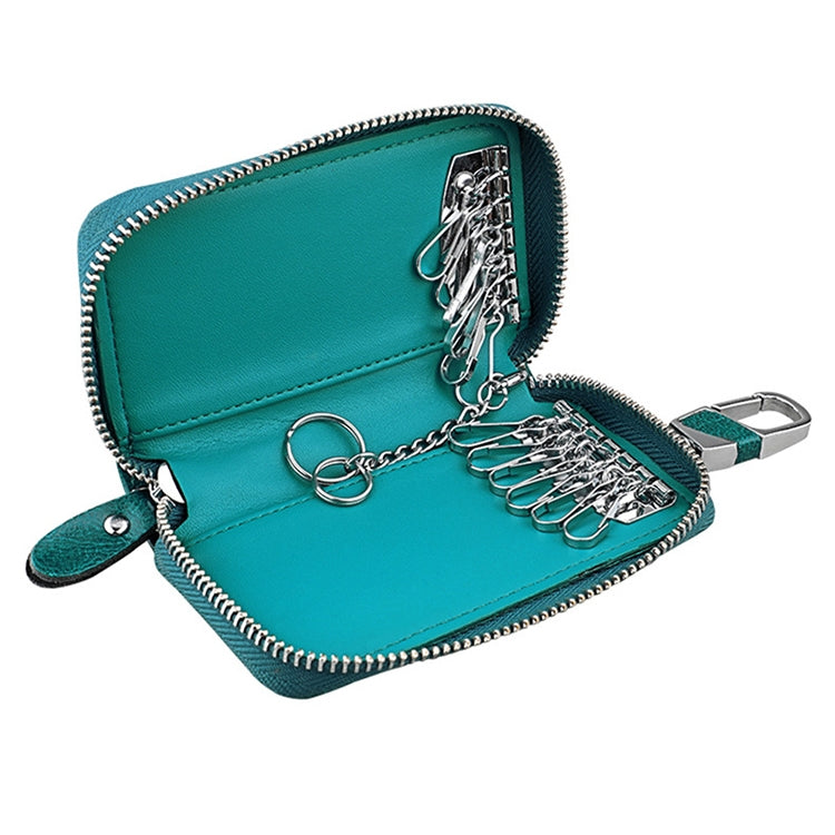 9101 Multi-function Waist Hanging Oil Wax Leather Zipper Wallet Keys Holder Bag