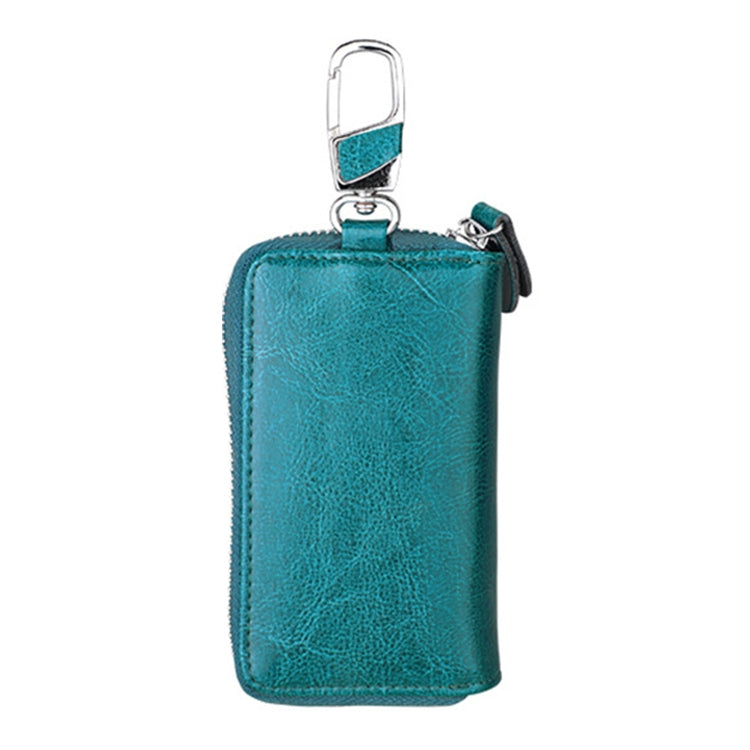 9101 Multi-function Waist Hanging Oil Wax Leather Zipper Wallet Keys Holder Bag