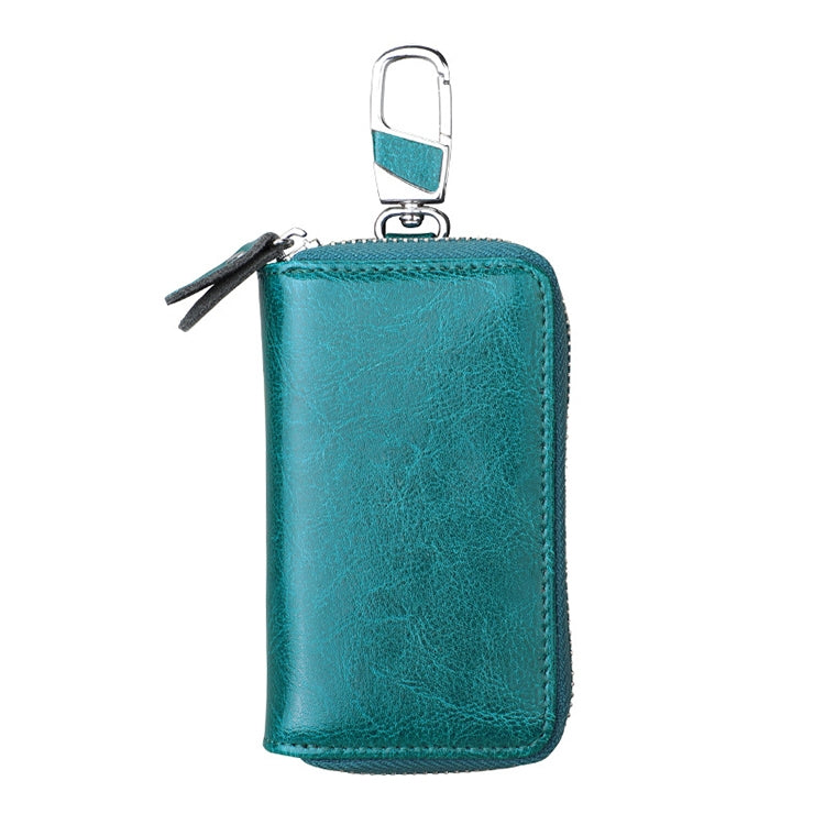 9101 Multi-function Waist Hanging Oil Wax Leather Zipper Wallet Keys Holder Bag