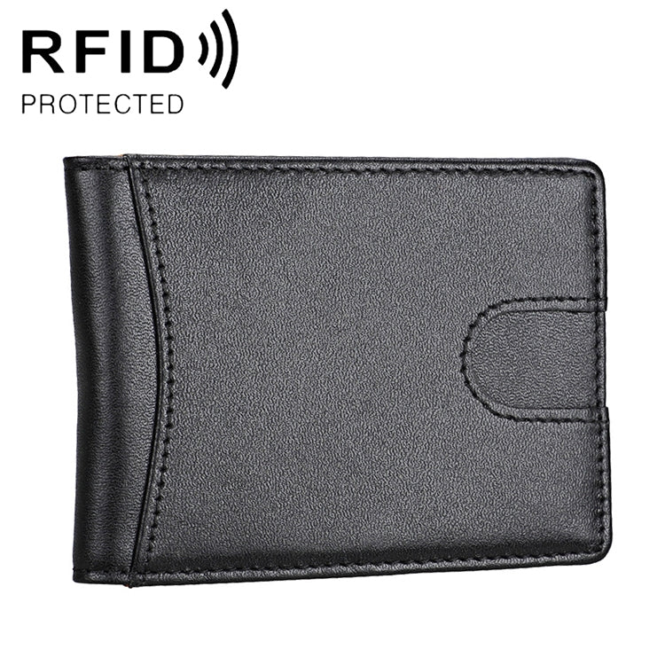 9601 Antimagnetic RFID Mini Crazy Horse Texture Leather Wallet Billfold