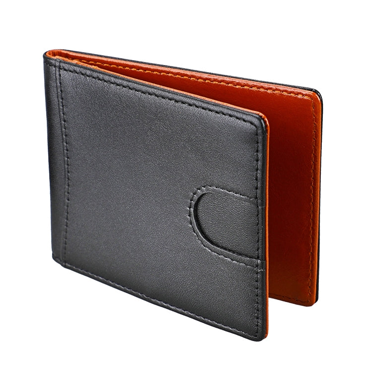9601 Antimagnetic RFID Mini Crazy Horse Texture Leather Wallet Billfold