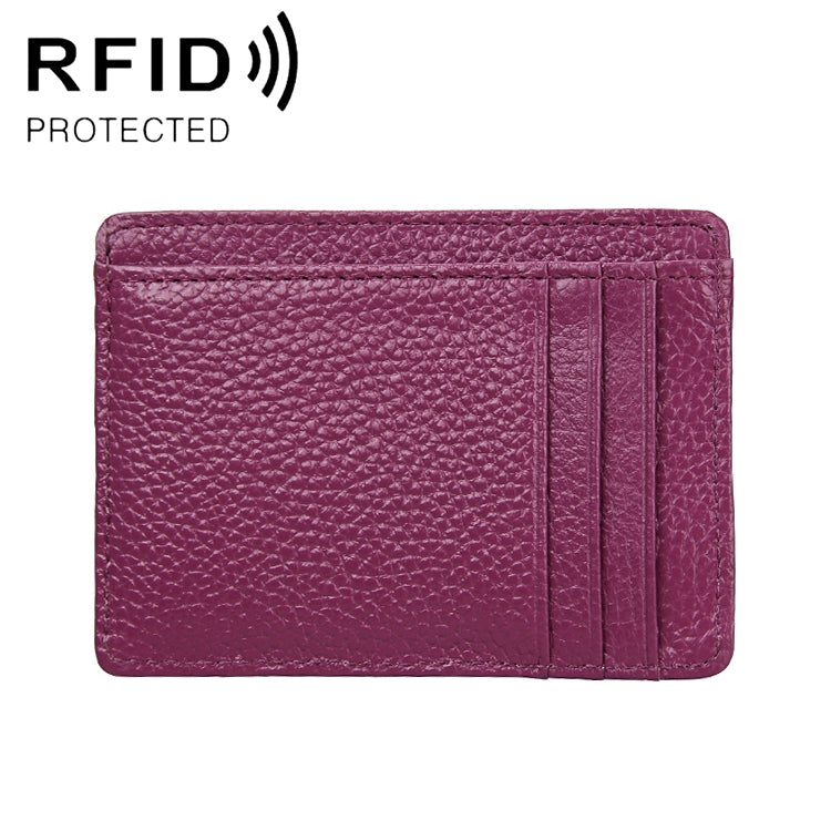 KB37 Antimagnetic RFID Litchi Texture Leather Card Holder Wallet Billfold for Men and Women
