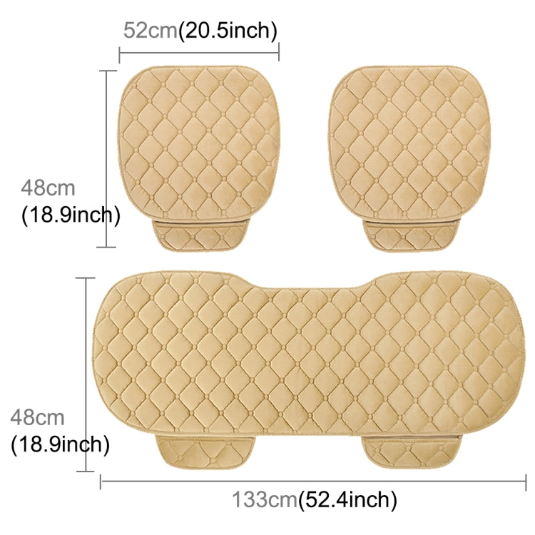 3 PCS / Set Luxurious Warm Car Seat Cover Cushion Universal Front Back Seat Covers Car Non-slip Chair Pad Warm Car Mats No Back Plush Cushion