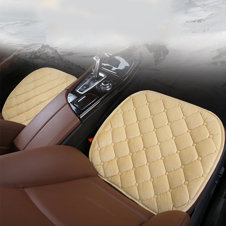 3 PCS / Set Luxurious Warm Car Seat Cover Cushion Universal Front Back Seat Covers Car Non-slip Chair Pad Warm Car Mats No Back Plush Cushion