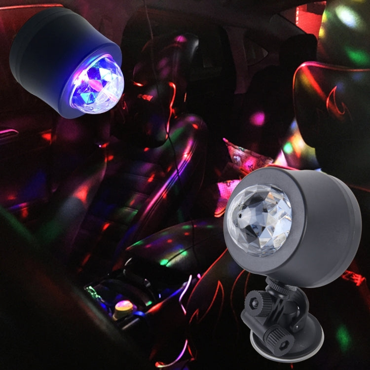 5V 6W Colorful Car Decoration DJ Light Sound Activated Strobe Effect Atmosphere Light Star Music Light Lamp with 6 RGB LED Lights, Cable Length:4m
