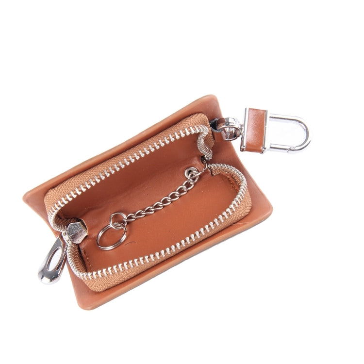 Universal Leather Flash Powder Texture Waist Hanging Zipper Wallets Key Holder Bag (No Include Key)