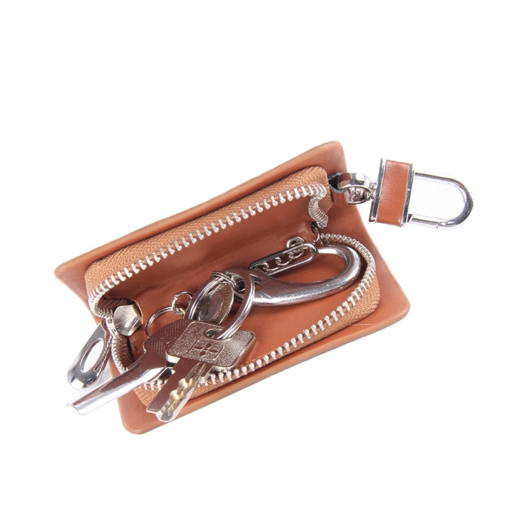 Universal Leather Flash Powder Texture Waist Hanging Zipper Wallets Key Holder Bag (No Include Key)
