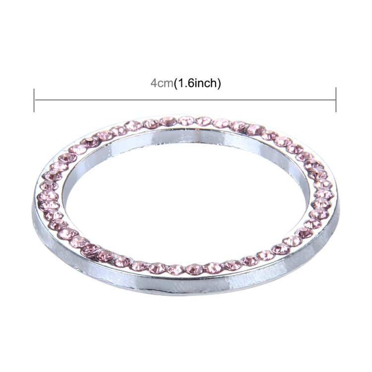Universal Car Aluminum Steering Wheel Decoration Ring with Diamond For Start Stop Engine System