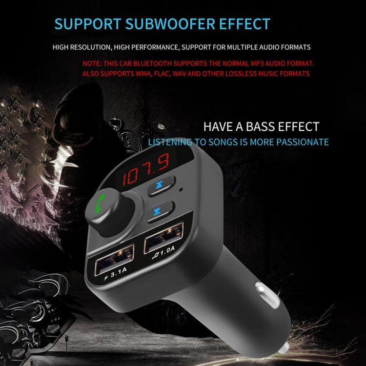 805E Dual USB Charging Bluetooth FM Transmitter MP3 Music Player Car Kit, Support Hands-Free Call  & Read TF Card / U Disk Music