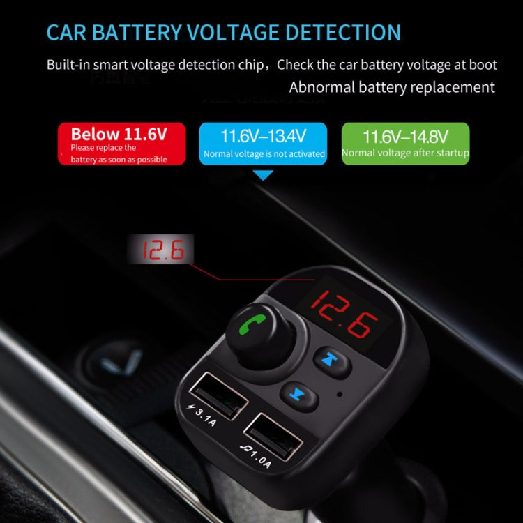 805E Dual USB Charging Bluetooth FM Transmitter MP3 Music Player Car Kit, Support Hands-Free Call  & Read TF Card / U Disk Music