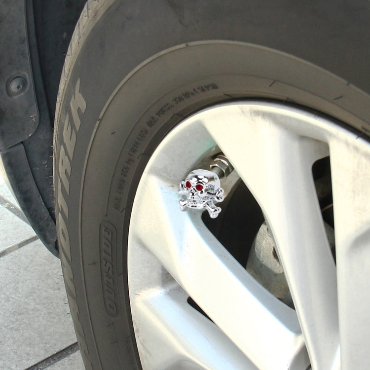 4 PCS Universal Skull Shape Gas Cap Mouthpiece Cover Gas Cap Tire Cap Car Motor Bicycle Tire Valve Caps