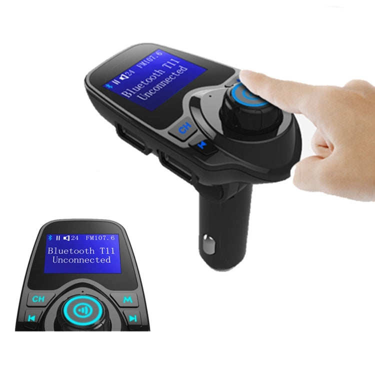 T11 Bluetooth FM Transmitter Car MP3 Player with LED Display, Support Double USB Charge & Handsfree & TF Card & U Disk Music Play Function