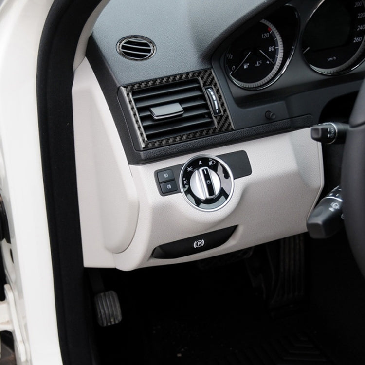 Car Carbon Fiber Air Outlet Ring + Intermediate Air Outlet + Side Air Outlet Panel Decorative Sticker for Mercedes-Benz W204 2007-2010