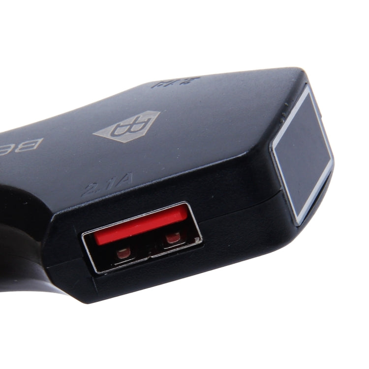 BEAUTY-CAR B-01 4.2A Dual USB Port Raid Car Charger Adapter with LED Display, Input Voltage/Output Voltage: DC 10-30V/ DC 5V
