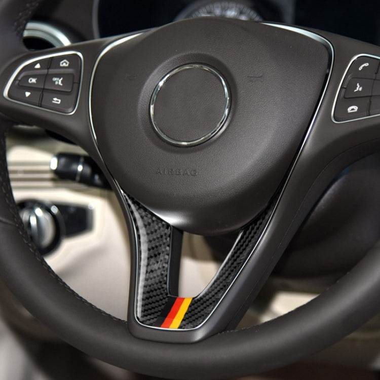 Car German Flag Carbon Fiber Steering Wheel Decorative Sticker for Mercedes-Benz