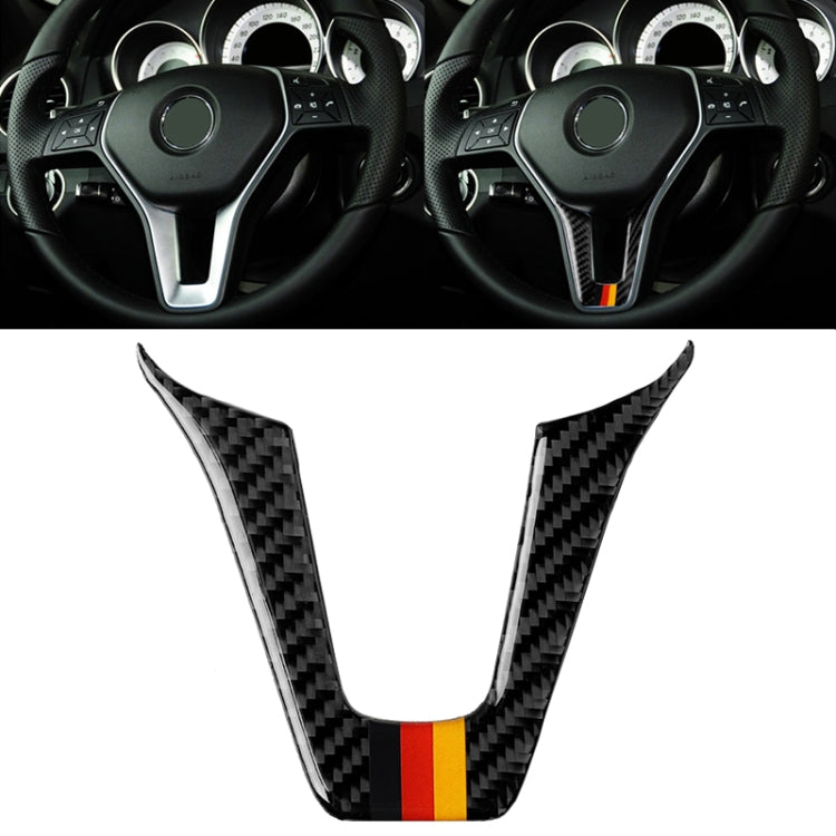 Car German Flag Carbon Fiber Steering Wheel Decorative Sticker for Mercedes-Benz