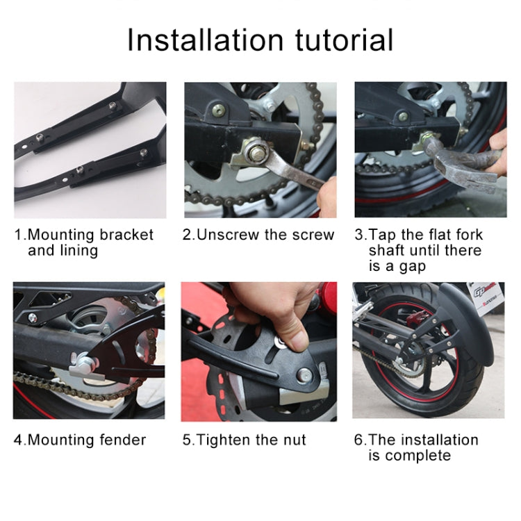 Motorcycle Modified Fender Rear Wheel Fender Dustproof  PP Splash Flaps Mudguards Fender Guard for CFMOTO 150NK / Kawasaki Z250 / Honda CB190R