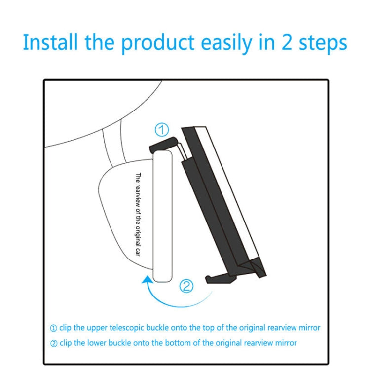 SHUNWEI Large Car Three-Fold Curve Surface Rear View Mirror Reverse Wide Angle Adjustable Angle Auxiliary Blind Area Retroreflector Reversing Wide-angle Lens