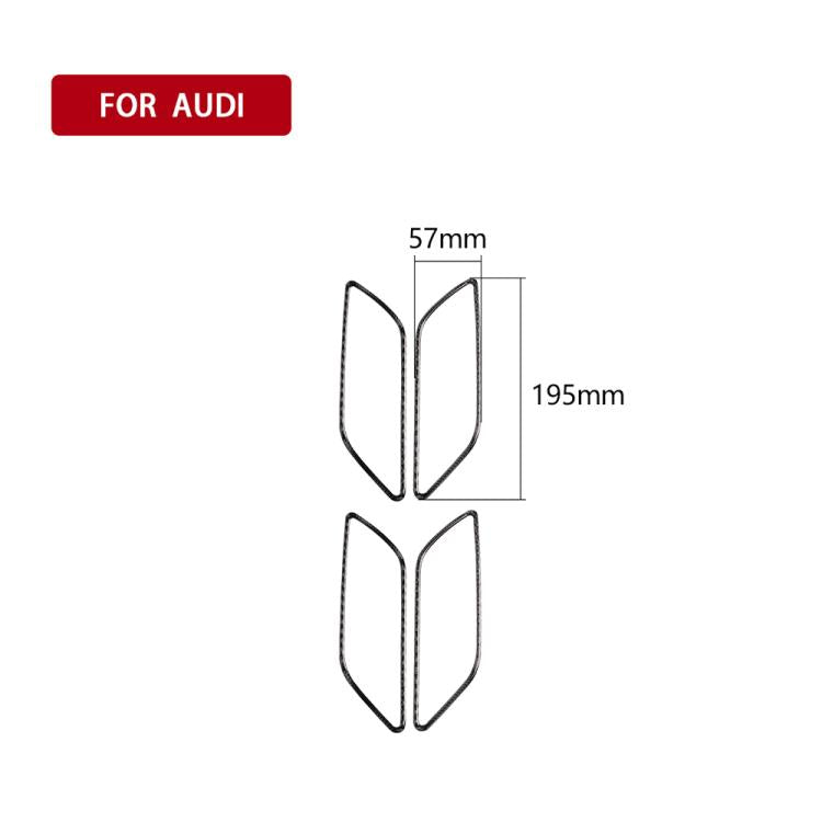 4 PCS Car Carbon Fiber Inner Armrest Decorative Frame for Audi A3