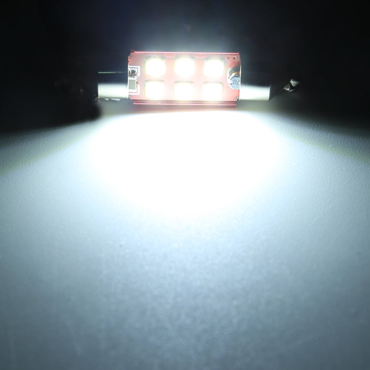 2 PCS 39mm DC12V / 2.2W / 6000K / 130LM 6LEDs SMD-3030 Car Reading Lamp