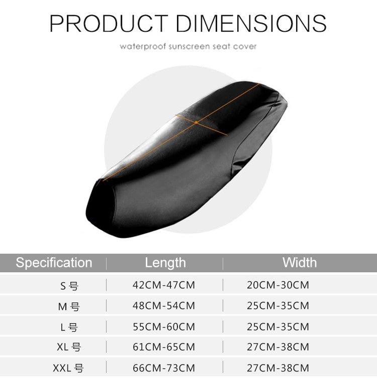 Waterproof Motorcycle Black Leather Seat Cover Prevent Bask In Seat Scooter Cushion Protect, Size: S, Length: 42-47cm; Width: 20-30cm