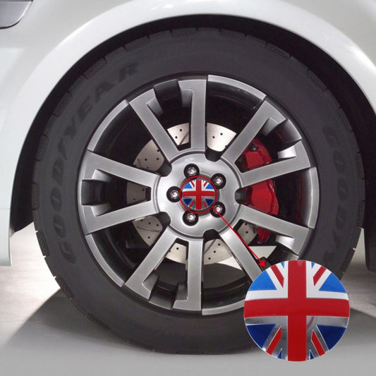 4 PCS England Flag Metal Car Sticker Wheel Hub Caps Centre Cover Decoration