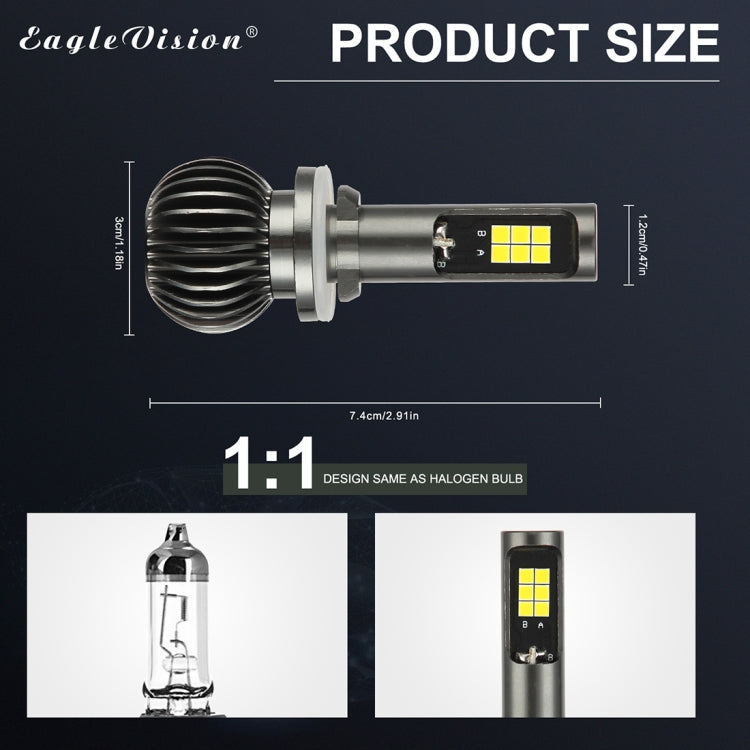 2 PCS EV15 880 / 881 DC9-32V / 6W / IP67 Car LED Double Color Fog Light, Cold White Light  + Amber Light