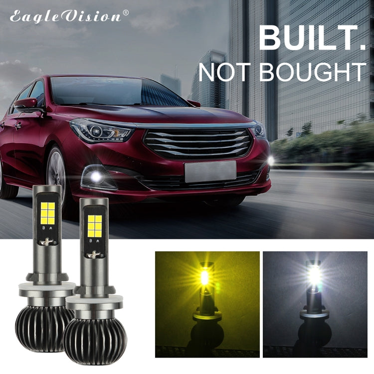 2 PCS EV15 880 / 881 DC9-32V / 6W / IP67 Car LED Double Color Fog Light, Cold White Light  + Amber Light