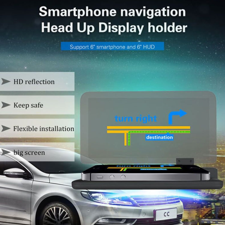 H6 Multi-function Car Smartphone Navigation Head Up Display Holder for 6 Inch Smartphone